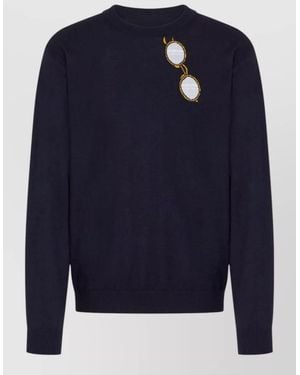 Moschino Wool Crewneck Jumper - Blue