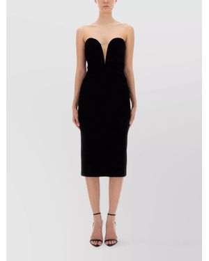 Tom Ford Velvet Fitted Midi Dress - Black