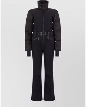 Moncler Belted Padded Suit High Collar Silhouette - Black