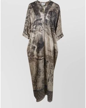 Pierre Louis Mascia Mutka Dress V Neckline 34 Sleeves - Multicolour