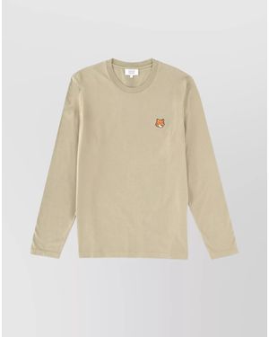 Maison Kitsuné Long Sleeve Crew Neck T-Shirt And Vest - Natural