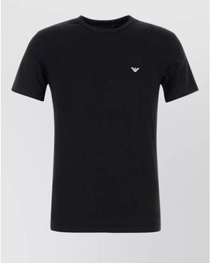 Emporio Armani Stretch Cotton Crew Neck Short Sleeve T-Shirt - Black