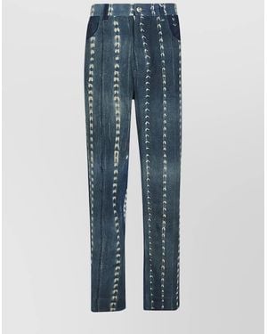 Wales Bonner Tie-Dye Denim Wide-Leg Jeans - Blue