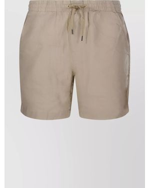 Ralph Lauren Elastic Waistband Shorts With Back And Side Pockets - Natural