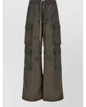 Rick Owens Nylon Oversized Wide-Leg Cargo Shorts - Grey