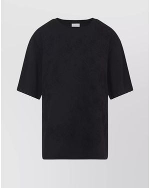Dries Van Noten Cotton Embroidered Short-Sleeve T-Shirt - Black