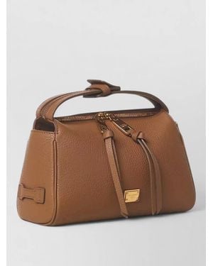 Dolce & Gabbana Vittoria Leather Tote Shoulder Bag - Brown