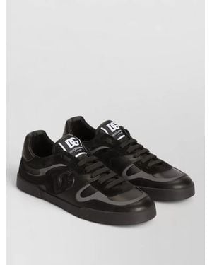 Dolce & Gabbana Lace Up Low Top Rubber Sole Trainers - Black