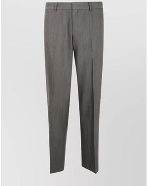 Paul Smith Tailored Pants With Front Crease And Belt Loops - Gray