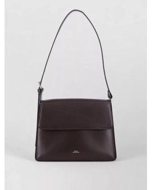 A.P.C. Virginie Flap Leather Shoulder Bag - White