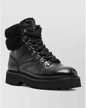 Woolrich Leather Lace-Up Boots - Black