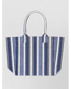Isabel Marant Beach Bag Striped Pattern Dual Handles - Blue