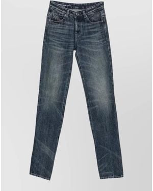 DIESEL Denim Mid-Rise Straight-Leg Extra-Long Jeans - Blue