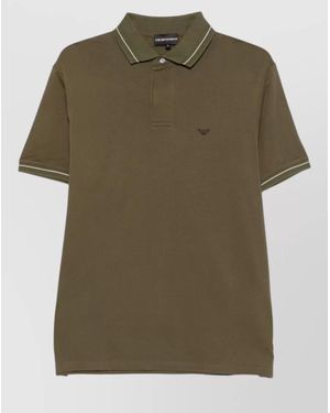 Emporio Armani Polo Shirt Logo Front Short Sleeves - Green