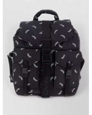 Ganni Urban Tech Backpack Top Handle Straps - Black