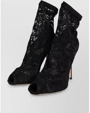 Dolce & Gabbana Lace Mid-Calf Boots - Black
