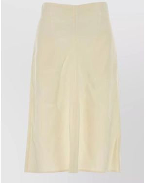 Bottega Veneta Satin Pencil Skirt - Natural