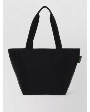 Herve Chapelier Canvas Tote Bag Structured Shape Handles - Black