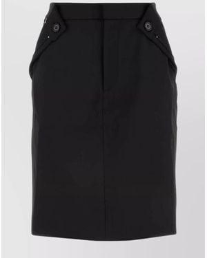 Coperni Stretch Polyester Blend Skirt With Back Vent - Black