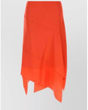Fendi Silk Asymmetric Skirt - Orange