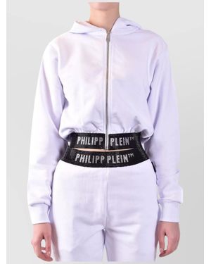 Philipp Plein Elastic Waistband Hooded Blazers - White