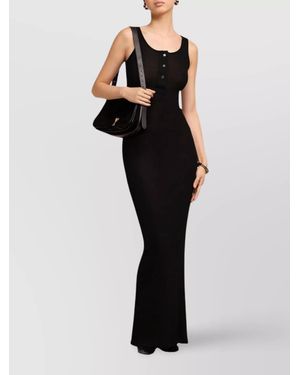 ワンピースその他 Ami Paris Black cotton long dress with buttons Ami Paris Black Cotton Long Dress With Button – LOZURI®