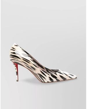 Christian Louboutin Pointed Toe Stiletto Heel Animal Print - White
