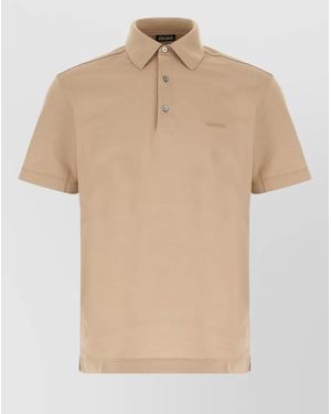ZEGNA Cotton Piqué Polo Shirt - Natural