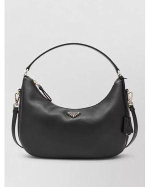 Prada Shoulder Bag Adjustable Strap Tone Hardware - Black