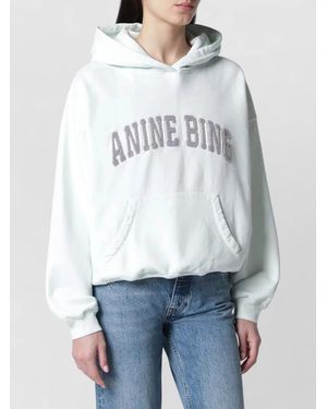 Anine Bing Hooded Top Kangaroo Pocket Ribbed Finishes - Gray