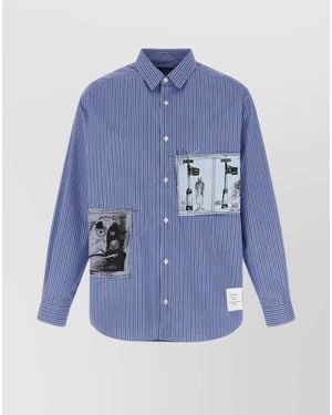 Comme des Garçons Striped Cotton Shirt - Blue