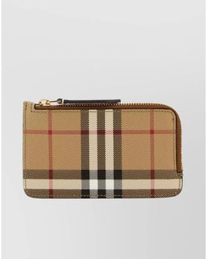 Burberry Vintage Check Printed Canvas Zip Wallet - Natural