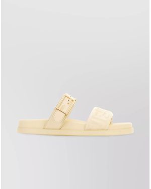 Fendi Nappa Leather Feel Sandals - Natural