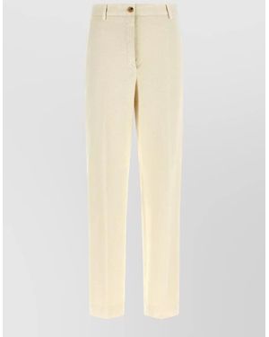 Dries Van Noten Pilar Trousers Tailored Cut Belt Loops - Natural