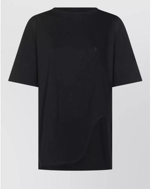 The Attico Cotton Oversized Asymmetric T-Shirt - Black