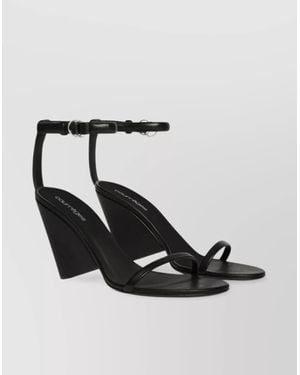Courreges Leather Wedge Sandals - White