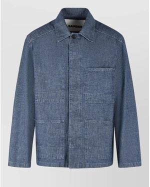 Jil Sander Cotton Shirt Jacket - Blue