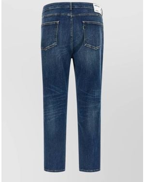 Department 5 Denim Cropped Mid-Rise Straight-Leg Jeans - Blue