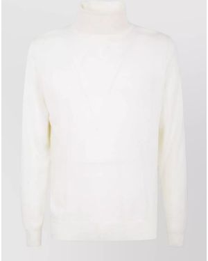 Filippo De Laurentis Cashmere Virgin Wool Turtleneck Jumper - White