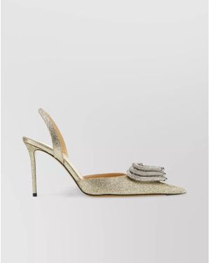 Mach & Mach Glitter Slingback Court Shoes - Natural