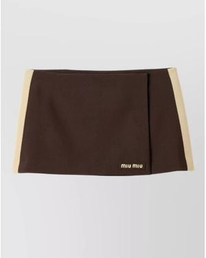 Miu Miu Mini Skirt Side Stripe Detail Design - Brown