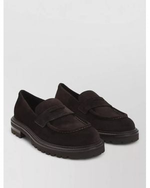 Giorgio Armani Suede Loafers - Black