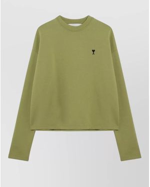 Ami Paris Logo-Print Sweatshirt - Green