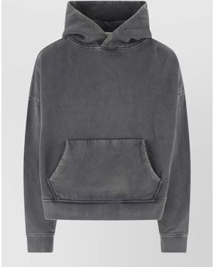 Entire studios Hooded Sweatshirt Kangaroo Pocket Ribbed Trims - Grey