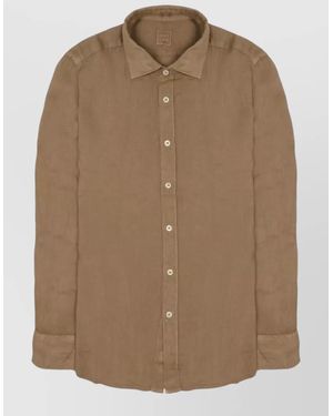 120% Lino Linen Slim-Fit Shirt - Brown