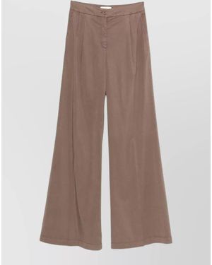 Via Masini 80 Pleated Wide-Leg Trousers - Brown