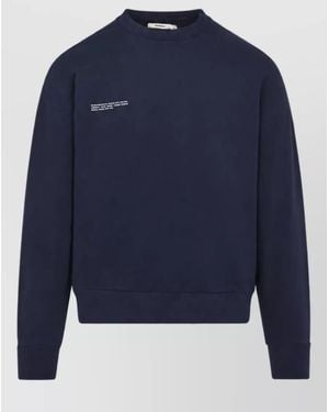 PANGAIA Cotton Logo-Print Midweight Sweatshirt - Blue
