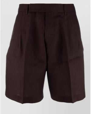 Paul Smith Shorts Front Pleats Belt Loops Back Pockets - Black