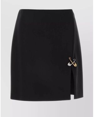 スカート Versace Tailored Stretch Wool Midi Skirt With Logo Detail VERSACE Wool-blend midi skirt | NET-A-PORTER