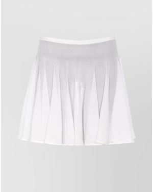 Alaïa Fine-Knit Pleated Skirt - White